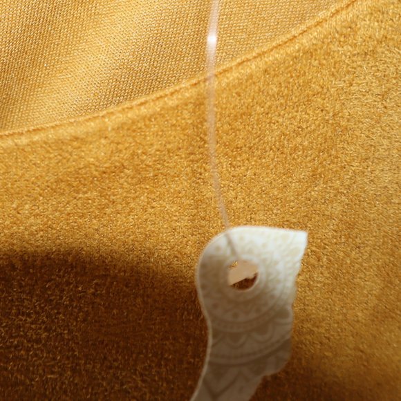 Altar'd State Mustard Yellow Suede-Like Ruffle Sleeve Blouse Women's Size M-NWT - Picture 9 of 9